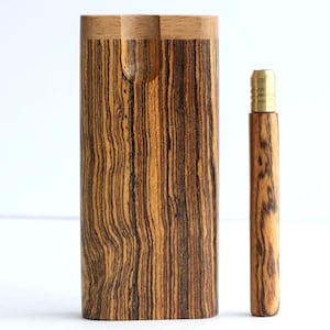 4" Bocote Swivel Lid Dugout & One Hitter- One of a Kind Dugout