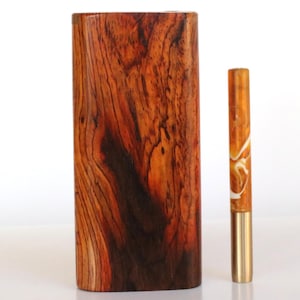 Cocobolo Wood Dugout & Brass One Hitter- One of a Kind- Classy Gift for Smokers
