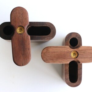 Black Walnut Dugouts with One Hitter Pipe-American Handcrafted Stash Box image 7