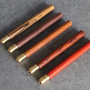 4&quot; Exotic Wood One Hitter Pipes- Crafted Hardwood pipe with Brass Bowl