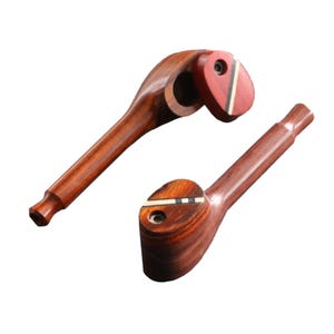 Exotic Wood Swivel Lid Pipe: Handcrafted Tobacco Pipe, 3.5&quot;