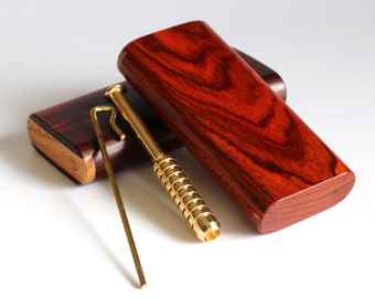 4" Cocobolo Slider Lid Dugouts & One Hitter Pipes- Great Gift for Smokers