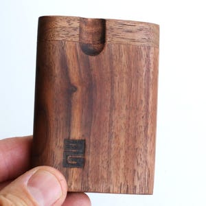 Black Walnut Dugouts with One Hitter Pipe-American Handcrafted Stash Box 3 inches