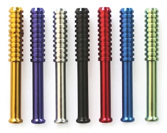3" Metal One Hitter Dugout Bats Smoking Pipes-Designed for 4" Dugouts-RIBBED COLOR PIPES