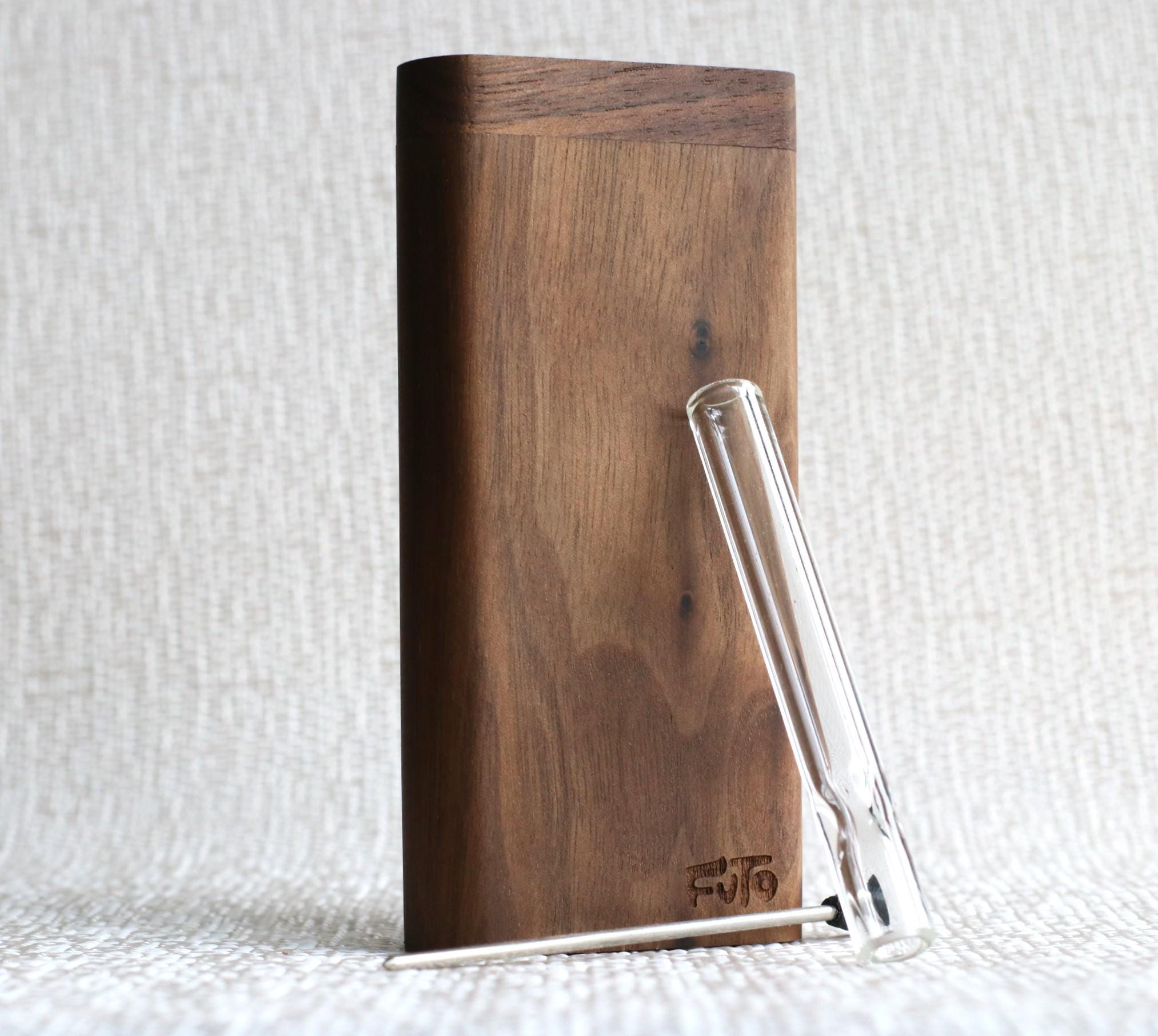 Futo Walnut Dugout: Handcrafted Stash Box With Swivel Lid - Etsy