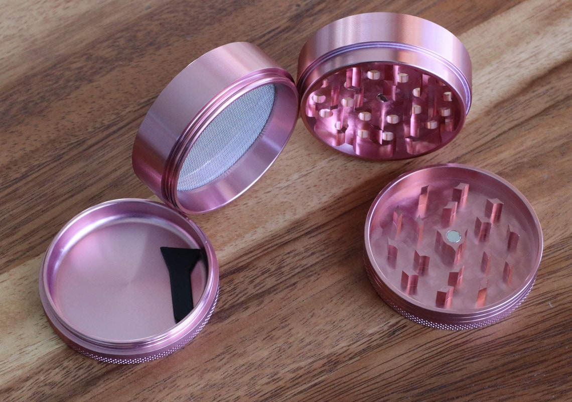 Pink Herb Grinder 2.5 4 Piece Herb Crushing Grinder for Etsy New Zealand