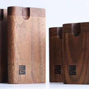 Black Walnut Dugouts with One Hitter Pipe-American Handcrafted Stash Box image 1