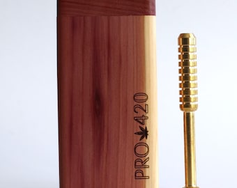 4" Cedar Dugout & One Hitter Pipe-American Crafted Stash Box