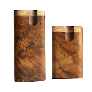 Teak Swivel Lid Dugouts & One Hitter Pipes- American Handcrafted Stash Box