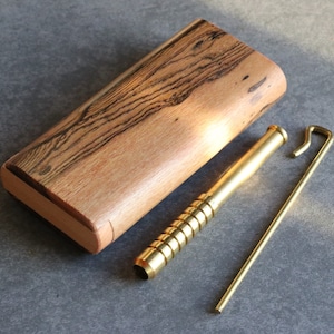 Bocote Wood Slider Lid Dugouts & One Hitter Pipe- American Crafted Stash Boxes