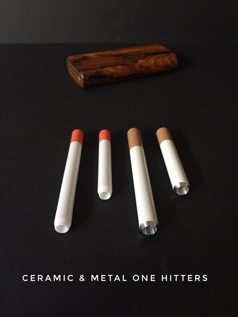 Ceramic & Metal Cigarette Style One Hitter Pipes Etsy