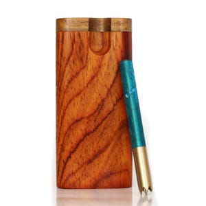 Cocobolo Wood Dugout & Brass One Hitter- One of a Kind- Classy Gift for Smokers