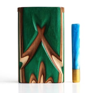 3&quot; Rainbow Slider Lid Dugout-Handcrafted perfection-Stash Box-Dugout & One Hitter Pipe