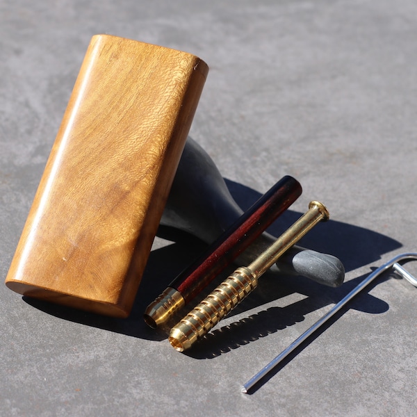 Dugout van exotisch hout - One Hitter Pipes & Poker - Het ultieme dugout-cadeau - Old School stijlvolle rokerskit