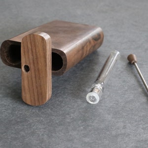 Futo Walnut Dugout- Swivel Lid- Poker-Classy One Hitter- Handcrafted Quality Stash Box- Made in North America