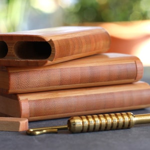 3&quot; Bamboo Slider Lid Wood Dugouts w/ One Hitter Pipes-American Crafted Stash Boxes