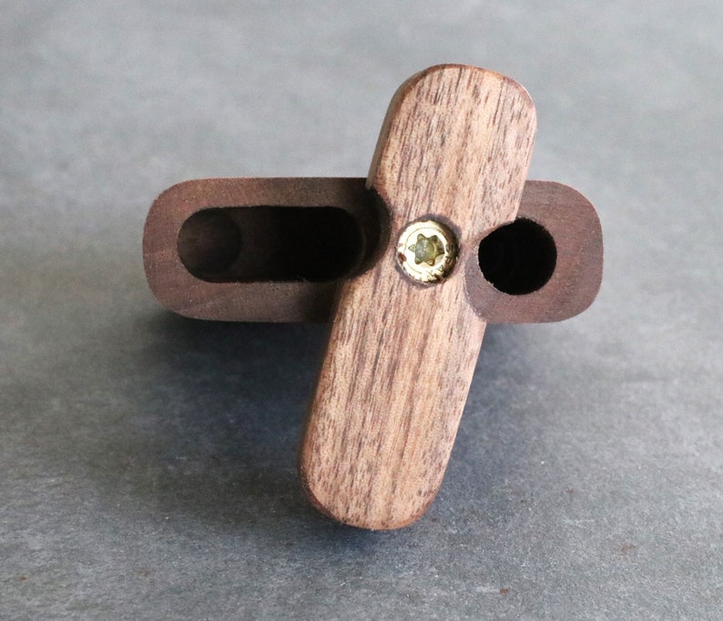 Black Walnut Dugouts with One Hitter Pipe-American Handcrafted Stash Box image 6