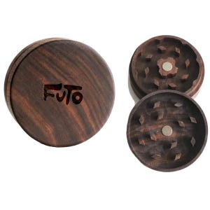 Futo Walnut Wood Grinder: Handcrafted 2-Piece Herb Grinder