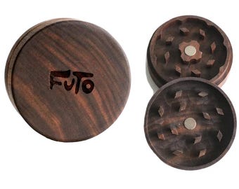 Futo Walnut Wood Grinder: Handcrafted 2-Piece Herb Grinder