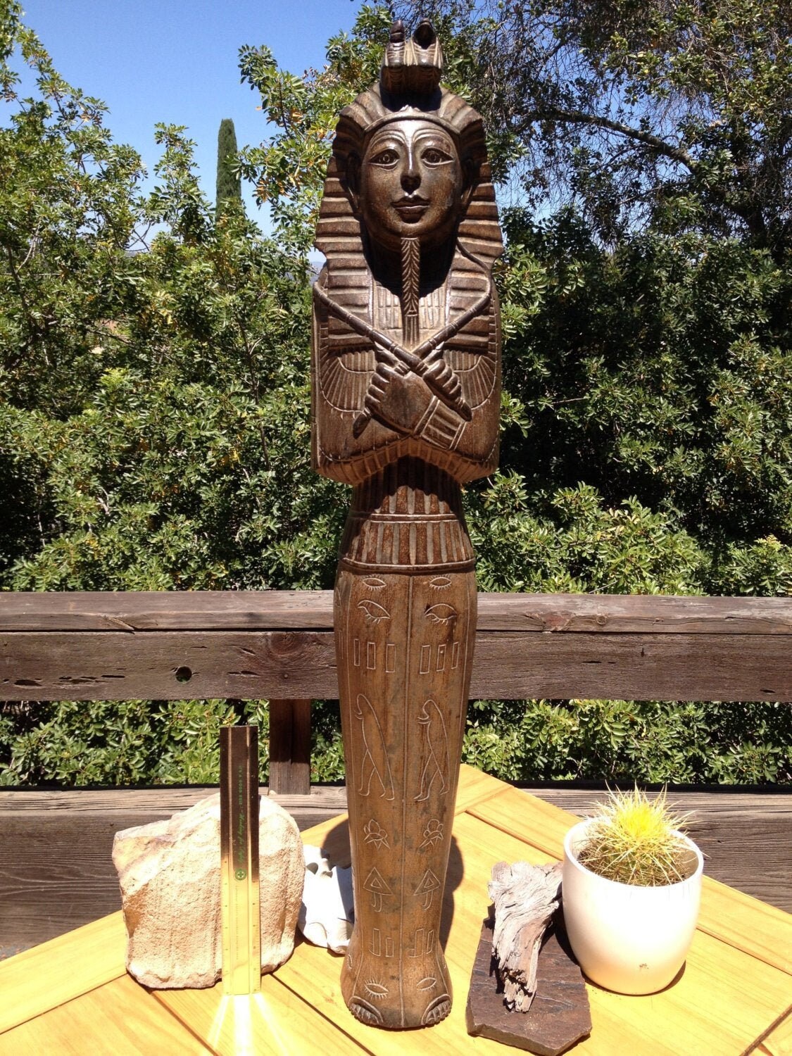Buy Egyptian Statue Solid Wood Rare and Beautiful LARGE Carved Online