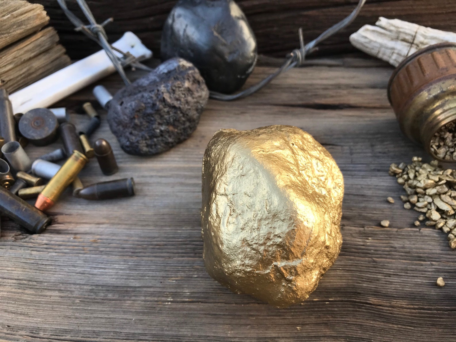 MEDIUM GOLD NUGGET Replica 1849er Faux large Gold Rush Etsy