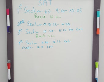 Modern Dry Erase Memo Board with wood frame