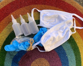 Tie dye your own mask kit (one step tie dye kit, tie dye mask kit, tie dye kit, tie dye mask, diy mask)