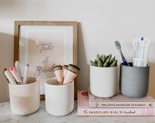 4-Piece Set Ceramic Pot for Succulent, Pencil Holder, Candle Container, Makeup Brushes and more