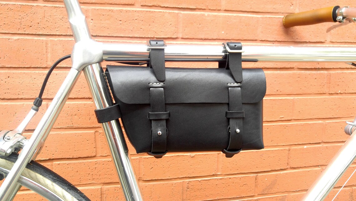 Leather Bicycle Bag Leather Bag Bike bag Crossbar Bag Etsy