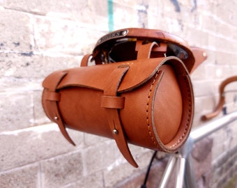 Leather Bike Bag, Personalized.