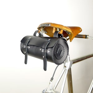 Leather Bicycle Frame Bag // Saddle Bag // Personalized Bike Tool bag image 5