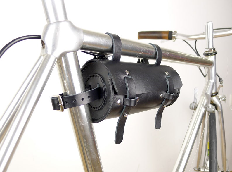 Leather Bicycle Frame Bag // Saddle Bag // Personalized Bike Tool bag image 3