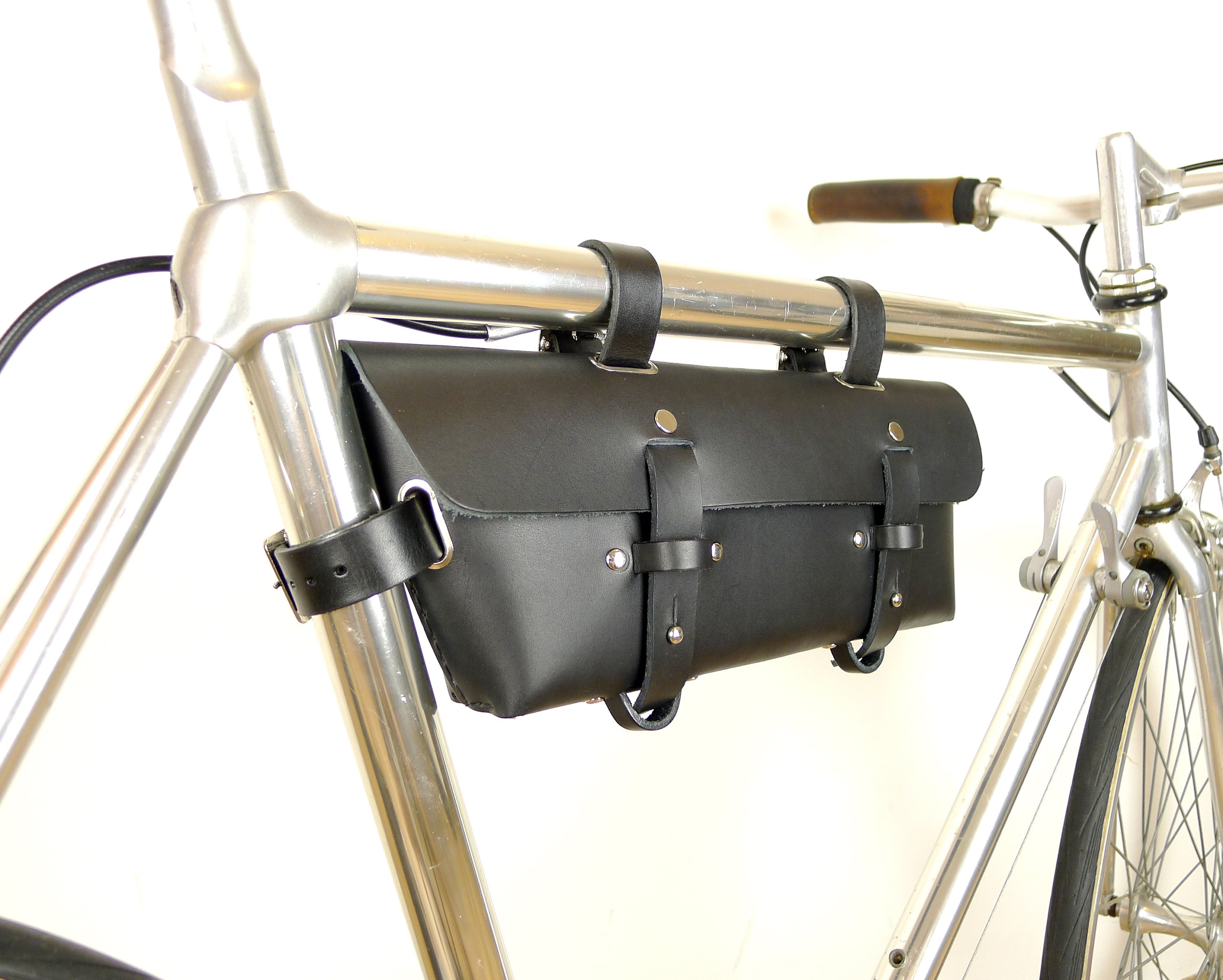 Leather Bicycle Tool Bag Bike Bag crossbar Bag Frame Pouch Etsy UK
