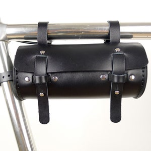 Leather Bicycle Frame Bag // Saddle Bag // Personalized Bike Tool bag image 1