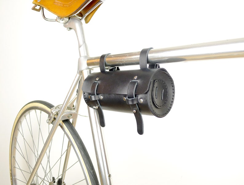 Leather Bicycle Frame Bag // Saddle Bag // Personalized Bike Tool bag image 4