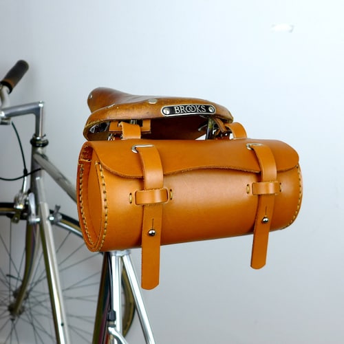 Personalised Leather Bike Saddle Bag Etsy