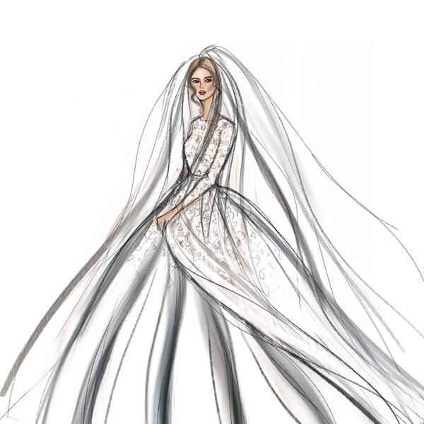 Wedding Dress Sketch - Etsy