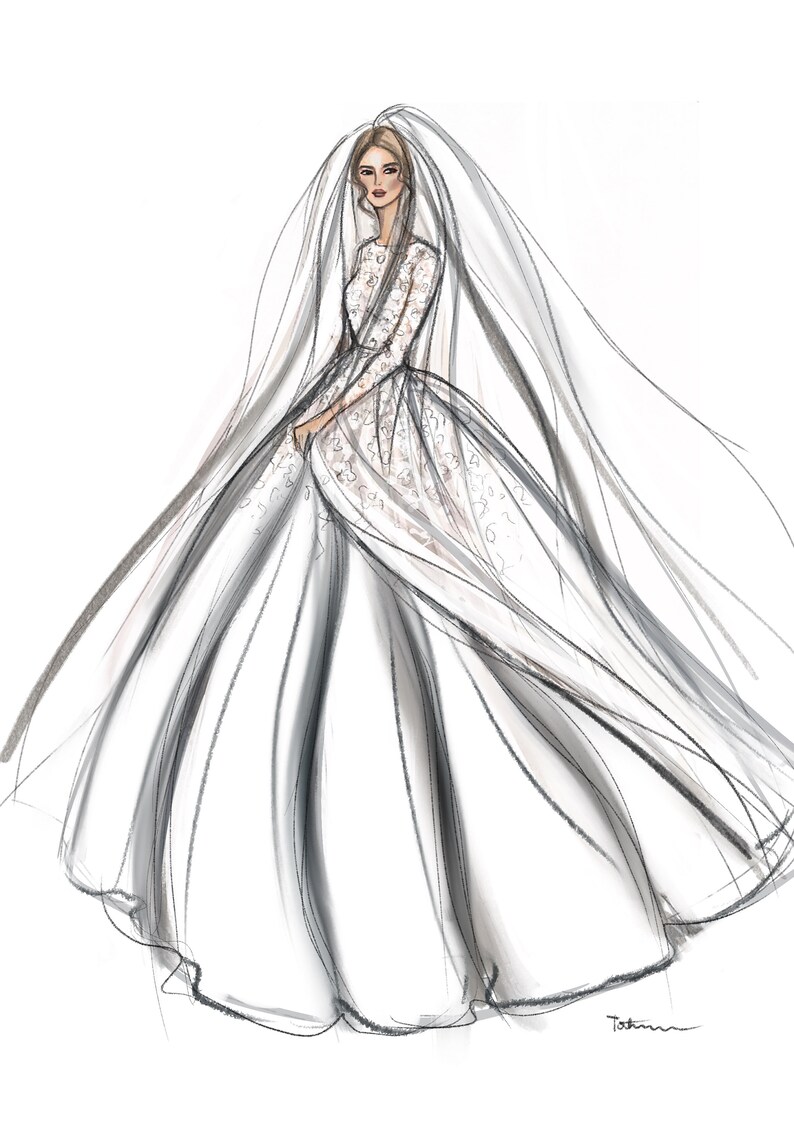 Custom Sketch Wedding Dress Custom Wedding Dress - Etsy