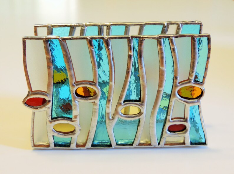 Summer Vertical Napkin Holder Stained Glass Napkin Holder Etsy
