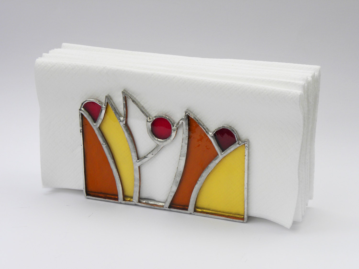 Fall vertical napkin holder Stained glass napkin holder Etsy