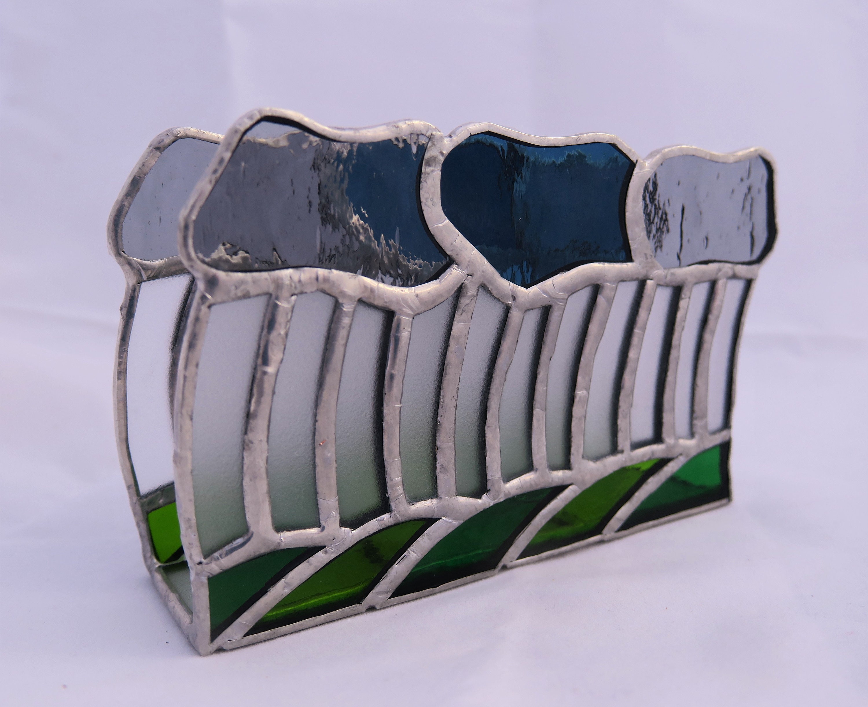 Winter vertical napkin holder Stained glass napkin holder Etsy