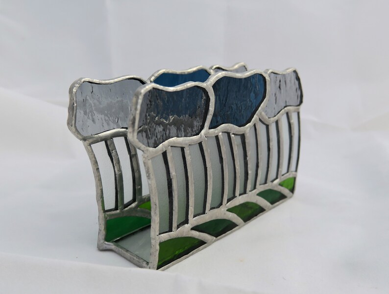 Winter vertical napkin holder Stained glass napkin holder Etsy