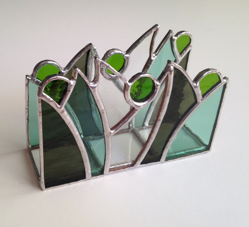 Spring vertical napkin holder Stained glass napkin holder Etsy