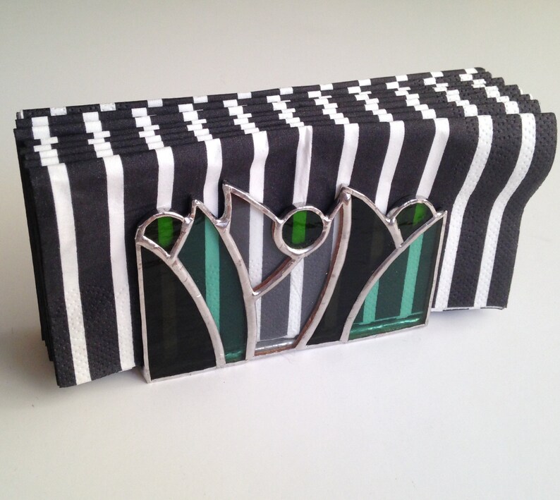 Spring vertical napkin holder Stained glass napkin holder Etsy