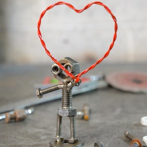 Recycled Metal Parts Heart Scrap Metal Sculpture, Welded Art