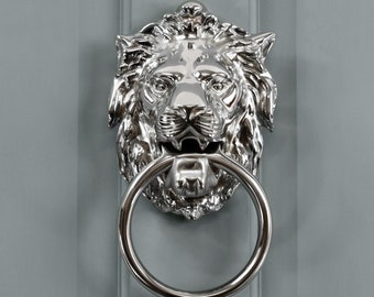 /"Mayfair Lion/" Bright Chrome Door Knocker