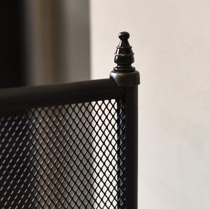 Traditional Black Four Fold Fire Guard, Mesh Guard, Open Fires, Wood ...