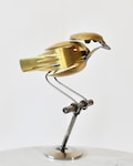 Up-cycled Cutlery Bird Sculpture, Mini Metal Recycled Spoon and Fork Bird Art Ornament