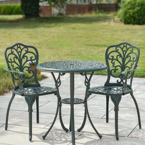 Green Two Seater Garden Furniture Set | Hand Painted Bistro Set