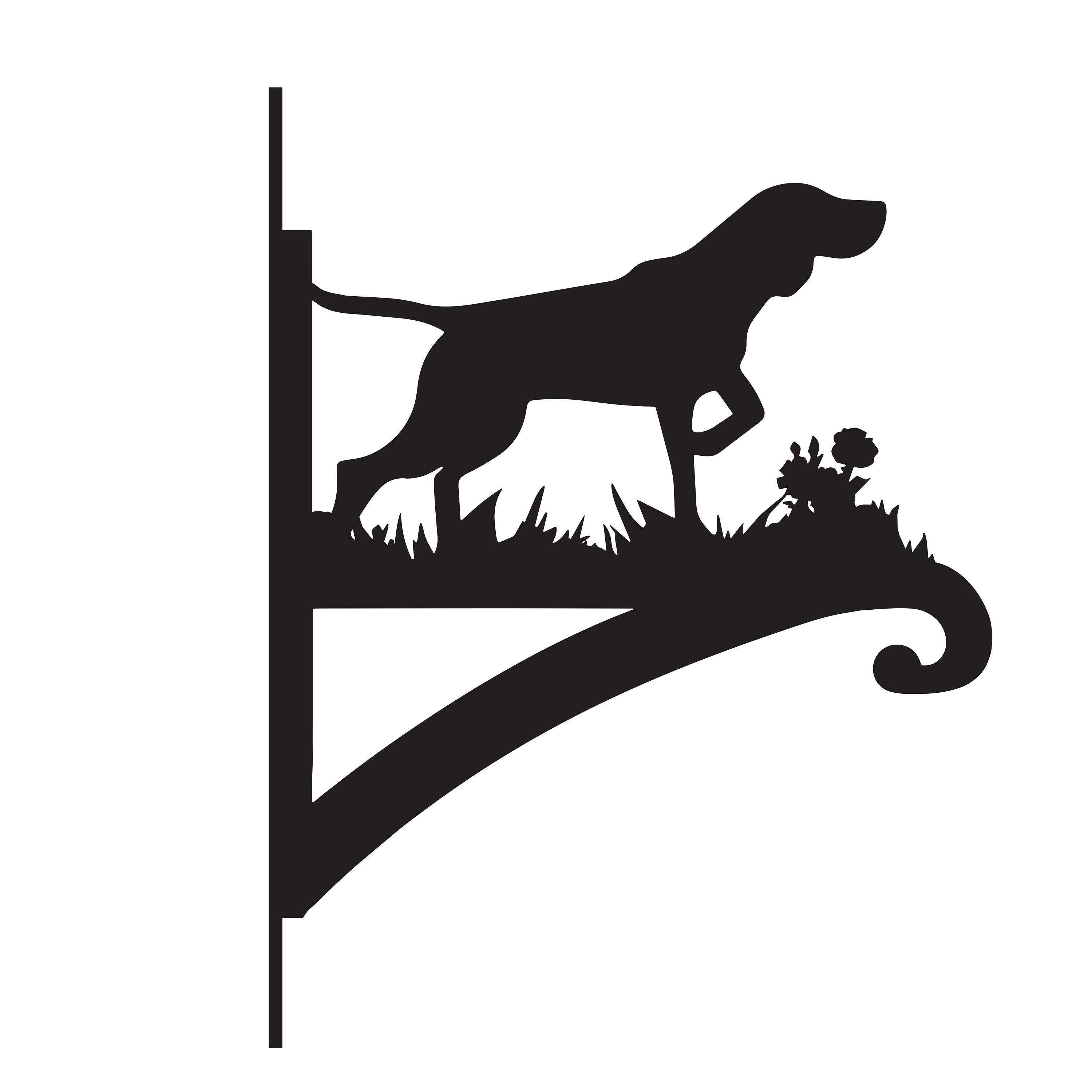 Support Mural Pour Panier Suspendu - Équerre Fer Forgé Thème Chien/papillon, Résistant Intempéries, Porche/jardin